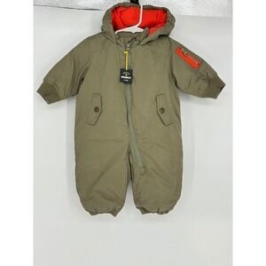 "NWT" Baby Gap Warmest Water Repellent Winter Flight/Snow Suit Olive Green 3-6m
